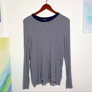 EUC Aerie Long-sleeved Tee - Striped Navy/white